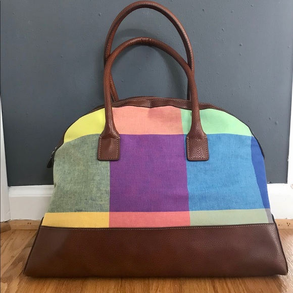 Liz Claiborne Handbags - Liz Claiborne plaid rainbow oversized tote bag